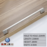 Brushed Nickel Kitchen Door Cabinet Drawer Handle Pulls 224MM