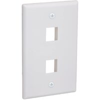 2 Port QuickPort outlet Wall Plate face plate, two Gang White