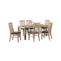 9 Pieces Dining Suite 210cm Large Size Dining Table & 8X Chairs with Solid Acacia Wooden Base in Oak Colour