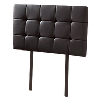 PU Leather Single Bed Deluxe Headboard Bedhead - Black