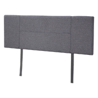 Linen Fabric Queen Bed Headboard Bedhead - Grey