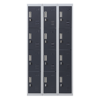 12-Door Locker for Office Gym Shed School Home Storage - Padlock-operated