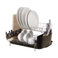 Dish Drying Rack Drainer Cup Plate Holder Cutlery Tray Kitchen Organiser