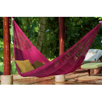 Outdoor undercover cotton Mayan Legacy hammock King size Mexican Pink