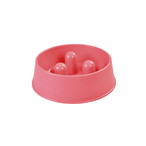 YES4PETS 1 x Medium Pet Anti Gulp Feeder Bowl Dog Cat Puppy slow food Interactive Dish Pink