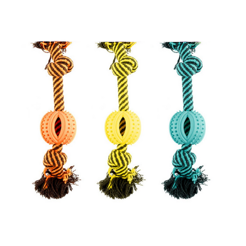 YES4PETS 3 x Dog Toy Braided Rope Ball Knot Chew Rope Play Dental Puppy