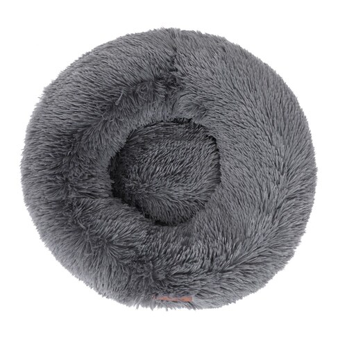 YES4PETS Small Round Calming Plush Cat Dog Bed Large Comfy Puppy Fluffy 50x50x19cm