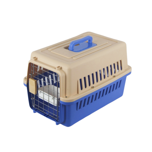 YES4PETS Small Dog Cat Crate Pet Carrier Airline Cage With Bowl and Tray-Blue 