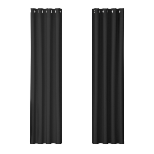 Artiss 2X Blockout Curtains Eyelet 140x230cm Black