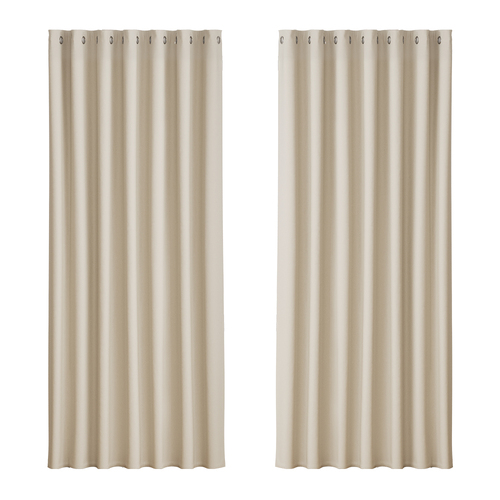 Artiss 2X Blockout Curtains Eyelet 240x230cm Beige