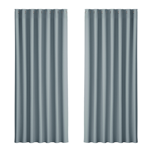 Artiss 2X Blockout Curtains Eyelet 240x230cm Grey