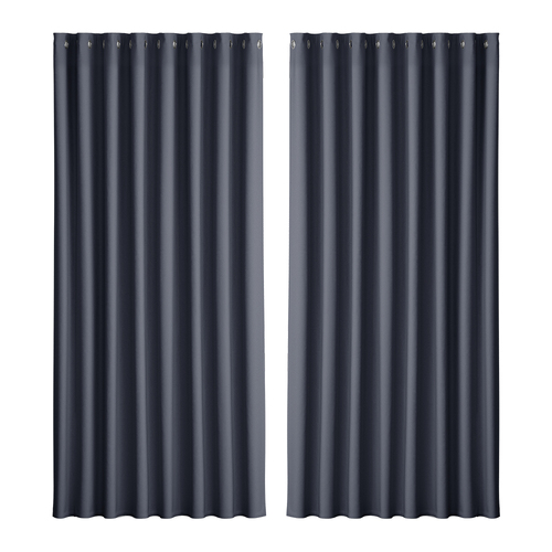 Artiss 2X Blockout Curtains Eyelet 300x230cm Charcoal