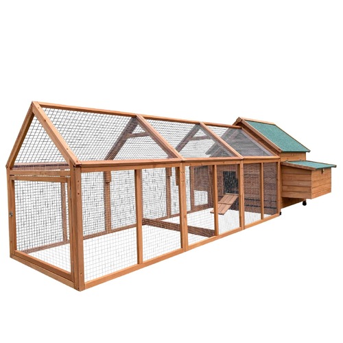 YES4PETS 350 CM XXL Chicken Coop Rabbit Hutch Ferret Cage Hen Chook Cat Kitten House With Run