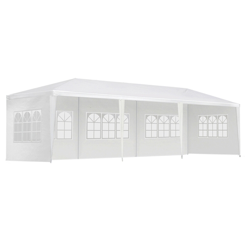 Instahut Gazebo 3x9m Marquee Wedding Party Tent Outdoor Camping Side Wall Canopy 5 Panel White