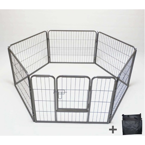 YES4PETS 6 Panel 60 cm Heavy Duty Pet Dog Puppy Cat Rabbit Exercise Playpen Fence With Cover