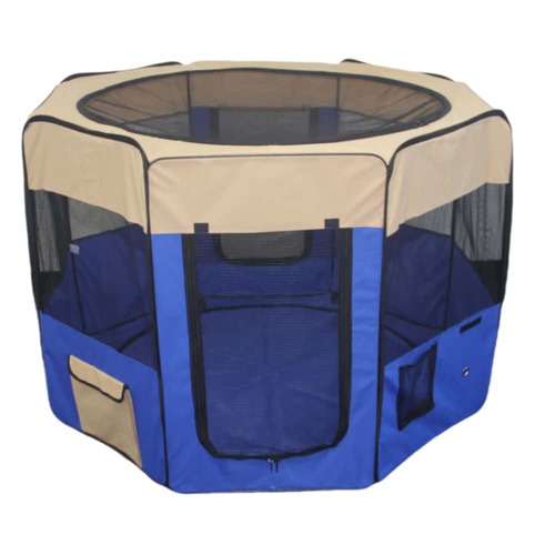 YES4PETS 75 cm Foldable Large Blue Dog Puppy Rabbit Soft Cat Playpen Enclosure