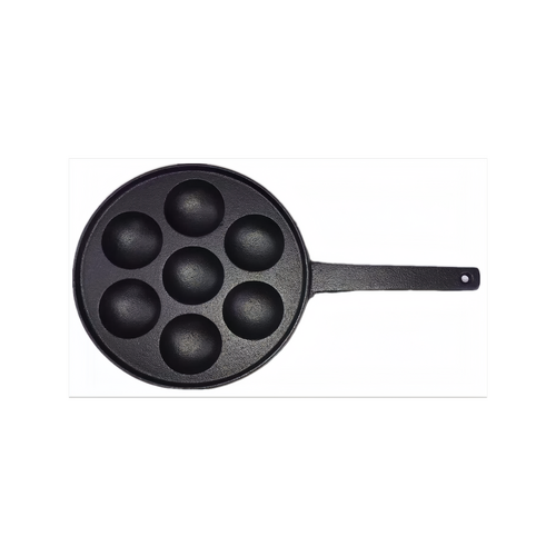 YES4HOMES 7 Holes Mini Cast Iron Cake Pan Mini Dutch Pancake Cake Pan with Handle