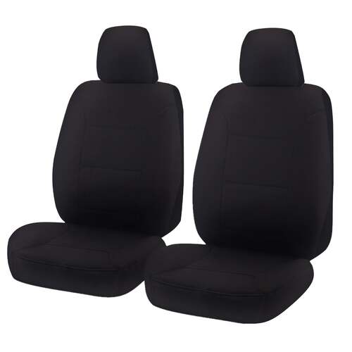 Seat Covers for TOYOTA LANDCRUISER 70 SERIES VDJ 05/2008 - ON SINGLE / DUAL CAB FRONT 2X BUCKETS BLACK CHALLENGER