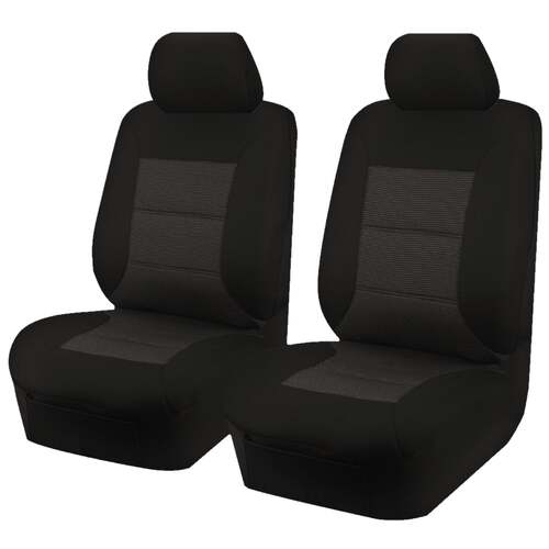 Seat Covers for TOYOTA LANDCRUISER 70 SERIES VDJ 05/2007 - ON SINGLE / DUAL CAB FRONT 2X BUCKETS BLACK PREMIUM