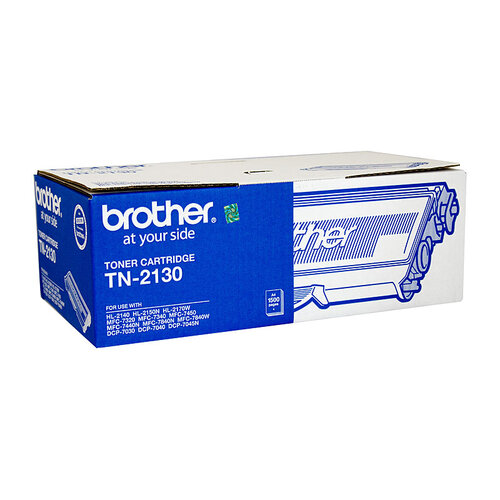 Brother TN-2130 Mono Laser Toner- Standard, HL-2140/2142/2150N/2170W, DCP-7040, MFC-7340/7440N/7840W- Up to 1500 pages