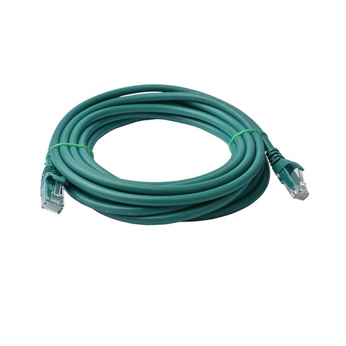 8WARE Cat6a UTP Ethernet Cable 10m Snagless Green