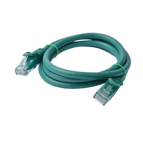 8WARE Cat6a UTP Ethernet Cable 1m Snagless Green