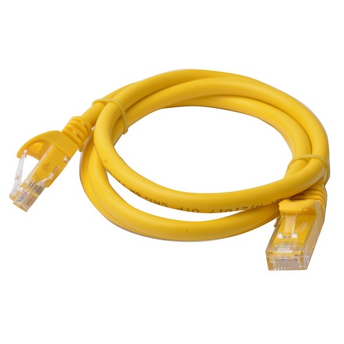 8WARE Cat6a UTP Ethernet Cable 1m Snagless Yellow