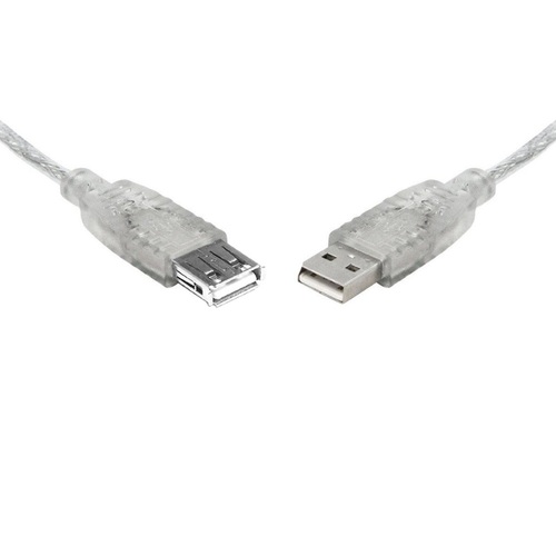 8WARE USB 2.0 Extension Cable 1m A to A Male to Female Transparent