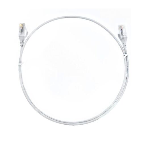 8WARE CAT6 Ultra Thin Slim Cable 2m / 200cm - White Color Premium RJ45 Ethernet Network LAN UTP Patch Cord 26AWG for Data Only, not PoE