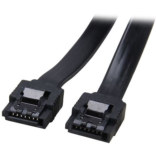 ASTROTEK SATA 3.0 Data Cable 30cm 7 pins Straight to 7 pins Straight with Latch Black Nylon Jacket 26AWG