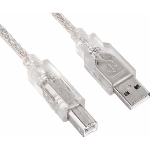 ASTROTEK USB 2.0 Printer Cable 2m - Type A Male to Type B Male Transparent Colour CBUSBAB2M CB8W-UC-2001AB