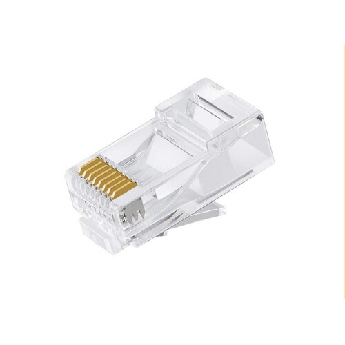 ASTROTEK CAT6 UTP -RJ45 Connector 8P8C Network Plug 3 Prong Blade 3U' Gold plating 50pcs/bag