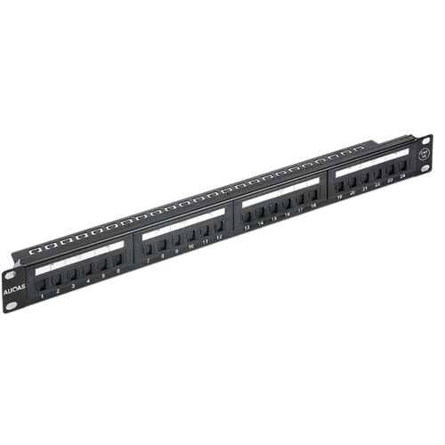 ASTROTEK 24 Ports UTP Patch Panel CAT6 RJ45 for 19" 1RU Rack Mount Data Network Cabinet Server PCB Type 110/Krone 3U\\' Black LS