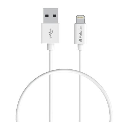 VERBATIM Charge & Sync USB-C Cable 1m - White USB C to USB A