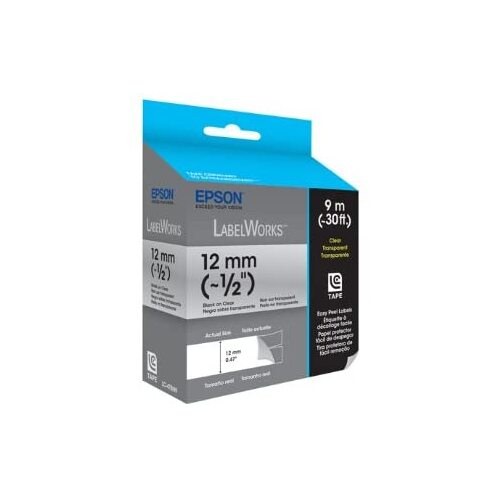 EPSON Tape Clear 12mm Black 9 meters for LW-300 and LW-400