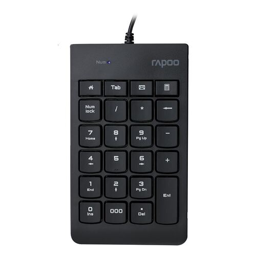 RAPOO K10 Wired Numeric NumberPad Keyboard - Spill Resistant Design, Laser Carved Keycap, Spill-Resistant Design, Easy Installation