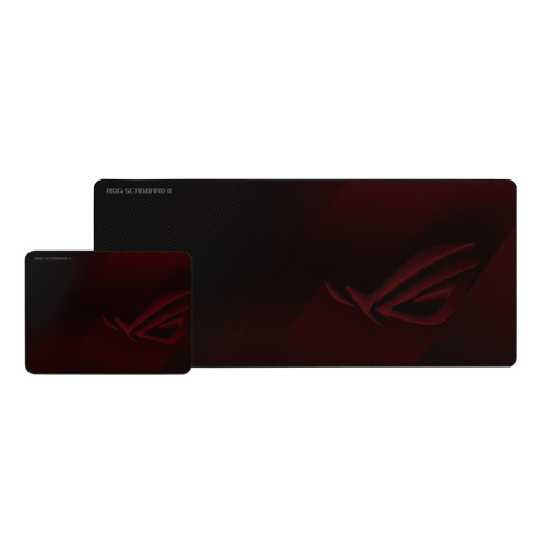 ASUS ROG SCABBARD II Gaming Mouse Pad, Medium 360x260mm + Extended 900x400mm Size, Water/Oil/Dust Respellent, Anti-Fray, Soft Cloth With Rubber Base