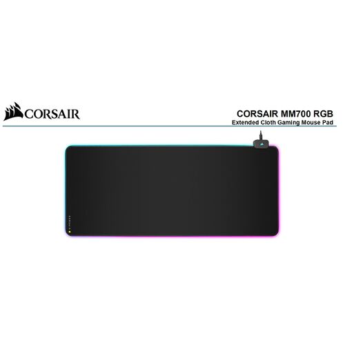 CORSAIR MM700 RGB POLARIS - Dynamic Three Zone RGB and low friction micro-texture surfacet for Ultimate Gaming Setup.930mm x 400mm x 4mm Mousemat