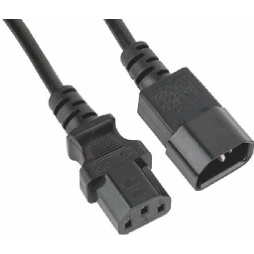 ASTROTEK Power Extension Cable 2m - Male to Female Monitor to PC or PC/UPS to Device IEC C13 to C14