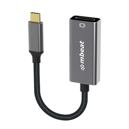 MBEAT Tough Link 1.8m 4K USB-C to Display Port Cable - Converts USB-C to DisplayPort,4K@60Hz (3840×2160), Gold Plated, Aluminium, Nylon Braided Cable