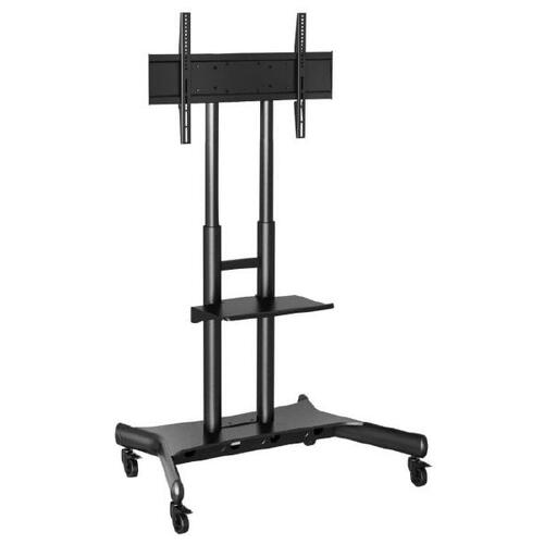 Atdec AD-TVC-75 Floor TV Cart Heavy Duty for Screen size 50" - 80" & 75kg. VESA to 800x400 - Comes with Shelf