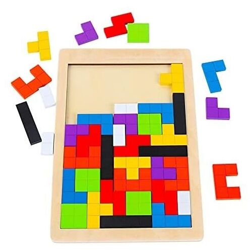 40 Pieces Wooden Blocks Puzzle Brain Teasers for Kids Montessori model