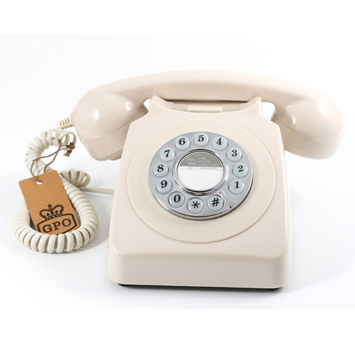 GPO 746 Retro Rotary Push Button Desk Phone Ivory Home Office