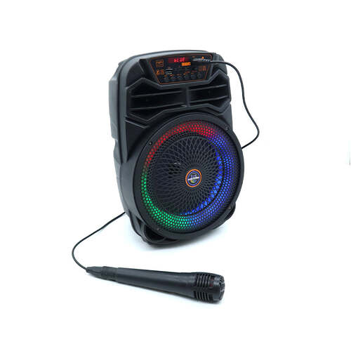 Precision Audio 6.5" Portable Karaoke Bluetooth Party Speaker LED Lights Wired Microphone CH625