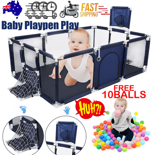 Baby Playpen Child Play Mat Interactive Safety Gate Slide Fence Game 12 Panels