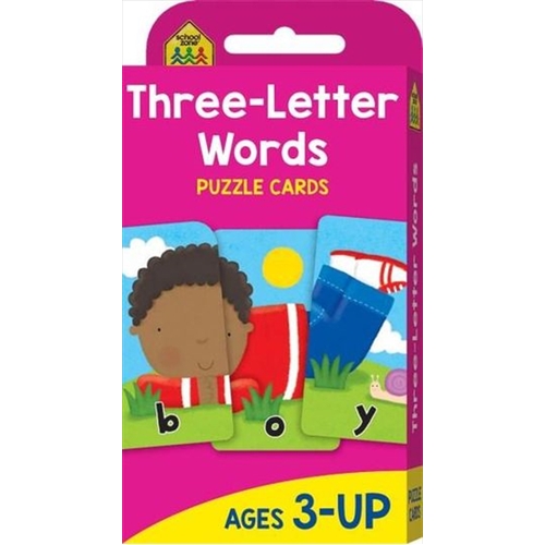 Three-letter Words : School Zone Puzzle Cards