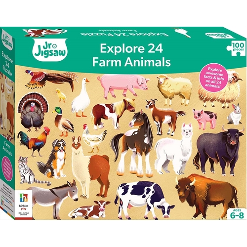Junior Jigsaw Explore 24: Farm Animals 100 Piece Puzzle