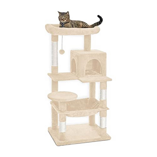 Floofi 118cm Plush Cat Condo Cat Tree Beige