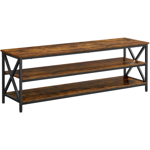 VASAGLE TV Shelf TV Cabinet Lowboard for TVs up to 65 inches Vintage Brown/Black