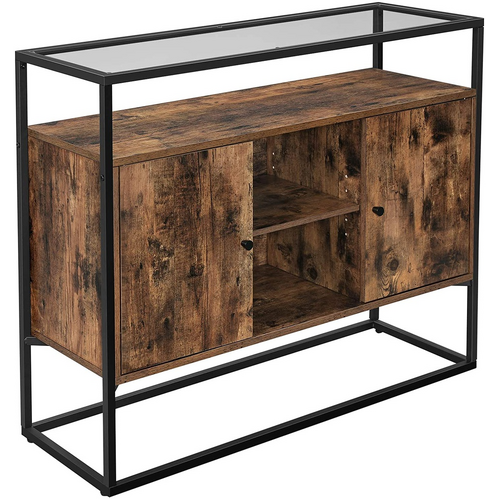 VASAGLE Sideboard Rustic Brown and Black LSC014B01